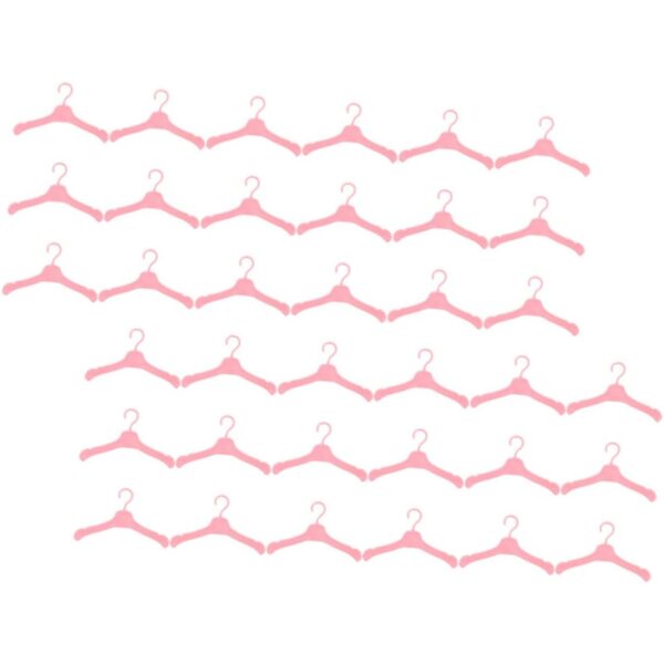 PLAFOPE 100 Mini Grucce Rosa in Plastica per Vestiti Bambole, Accessori Giocattolo