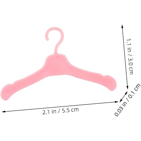PLAFOPE 100 Mini Grucce Rosa in Plastica per Vestiti Bambole, Accessori Giocattolo