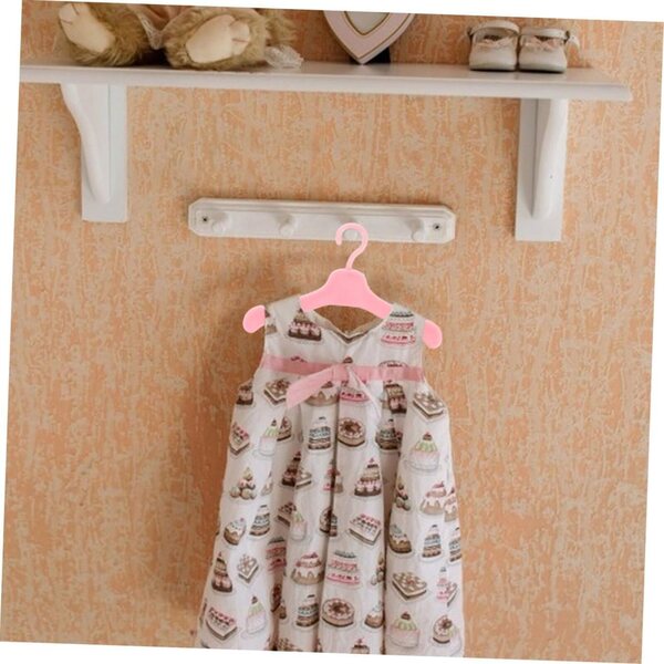 PLAFOPE 100 Mini Grucce Rosa in Plastica per Vestiti Bambole, Accessori Giocattolo