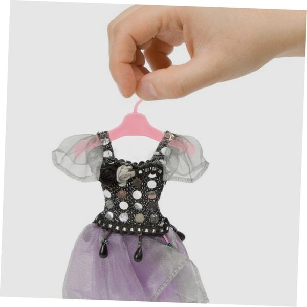 UPKOCH 60 Stück Miniatur-Puppen-Kleiderbügel für Kleider und Röcke, Rosa