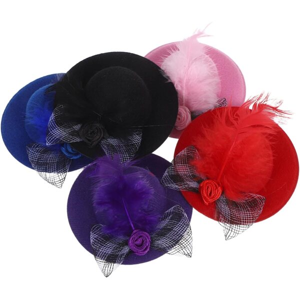 Set 5 Mini Cappelli per Bambole Leggeri e Decorativi per Feste e Giochi Creativi