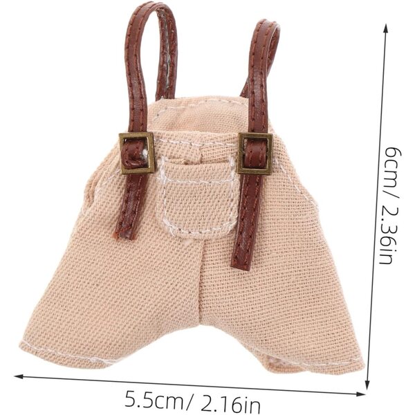 Beaupretty Salopette in Cotone Morbido con Bretelle per Bambole e Peluche Kawaii