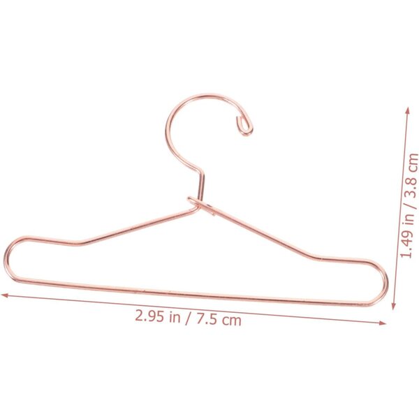 Set 10 Mini Appendiabiti in Metallo Rosè per Bambole - Grucce Resistenti e Decorativi