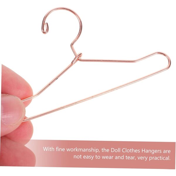 Set 10 Mini Appendiabiti in Metallo Rosè per Bambole - Grucce Resistenti e Decorativi
