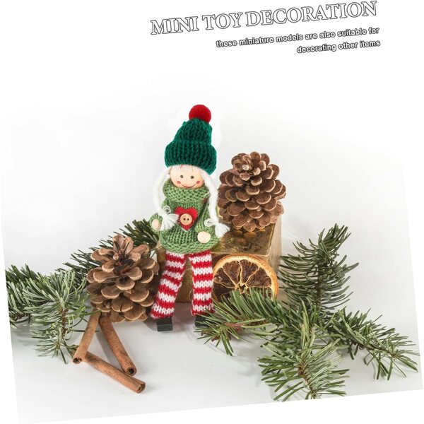 20 Mini Cappelli e Sciarpe di Natale per Bambole e Decorazioni Festive Rosso e Verde