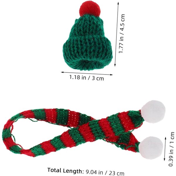 BESTonZON 20 Mini Cappelli e Sciarpe Natalizie per Bambole e Decorazioni Fai da Te