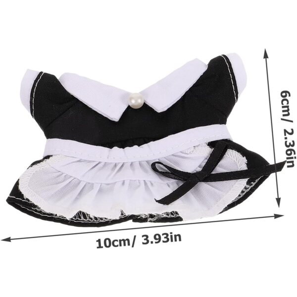 Costume Mini Vestito Cameriera per Bambole in Cotone Morbido e Riutilizzabile