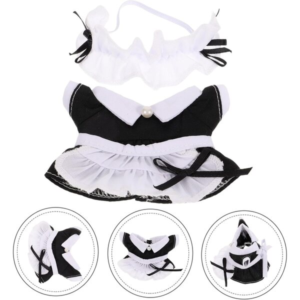 Costume Mini Vestito Cameriera per Bambole in Cotone Morbido e Riutilizzabile