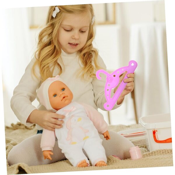 iplusmile 16 Mini Grucce Colorate in Plastica per Vestiti di Bambole - Set Completo