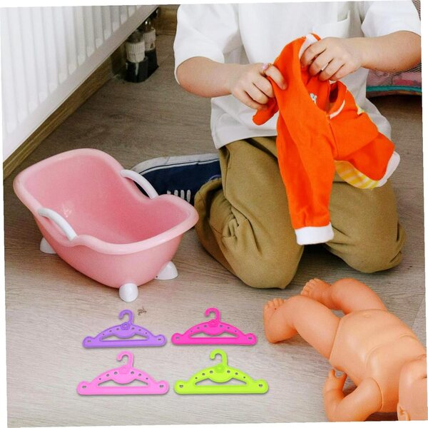 iplusmile 16 Mini Grucce Colorate in Plastica per Vestiti di Bambole - Set Completo