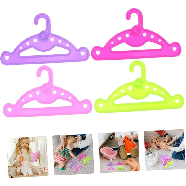iplusmile 16 Mini Grucce Colorate in Plastica per Vestiti di Bambole - Set Completo
