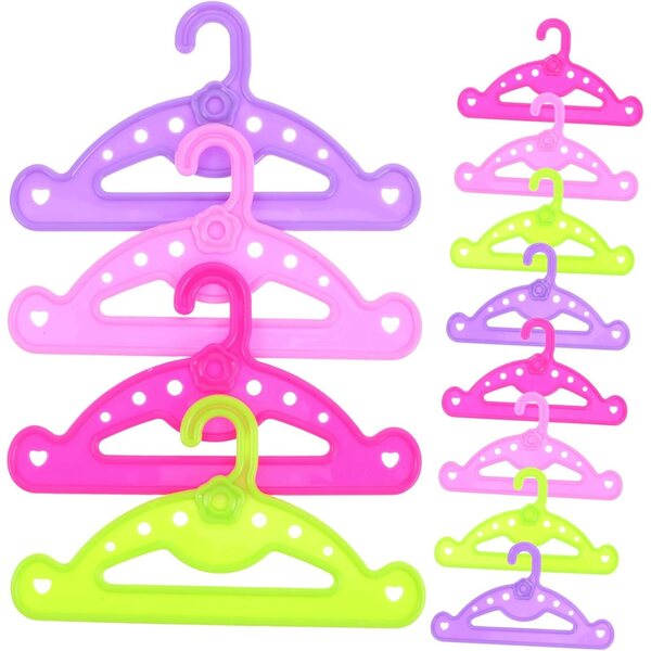 16 farbige Mini-Kleiderbügel aus Kunststoff für praktische und widerstandsfähige Organizer-Puppen