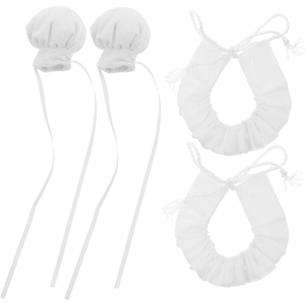 Set 2 Mini Cappelli da Cuoco e Sciarpe Regolabili per Bambole - Accessori Gioco di Ruolo