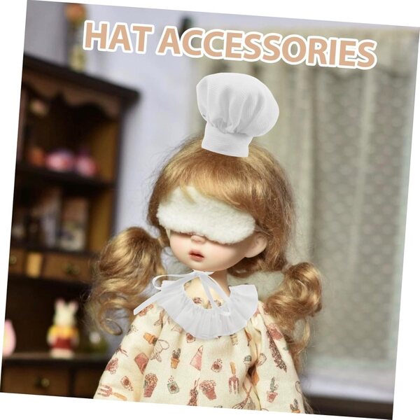 Set 2 Mini Cappelli da Cuoco e Sciarpe Regolabili per Bambole - Accessori Gioco di Ruolo