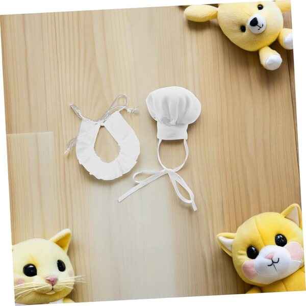 Set 2 Mini Cappelli da Cuoco e Sciarpe Regolabili per Bambole - Accessori Gioco di Ruolo