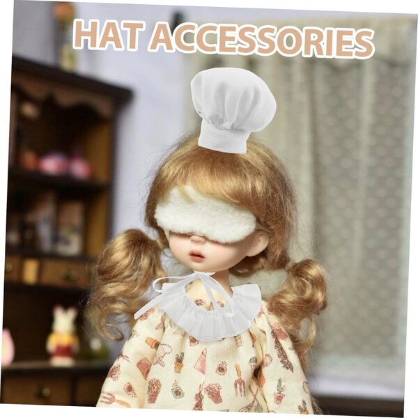 ORFOFE Set 2 Cappelli da Cuoco e Sciarpe per Bambole Miniature, Morbidi e Leggeri