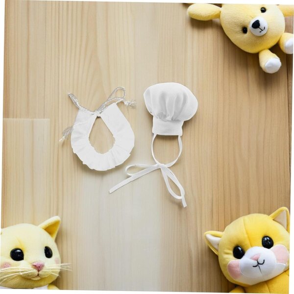 ORFOFE Set 2 Cappelli da Cuoco e Sciarpe per Bambole Miniature, Morbidi e Leggeri