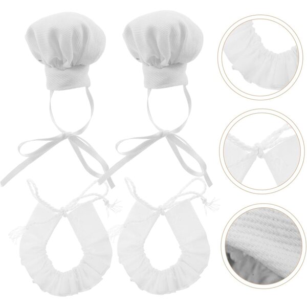 ORFOFE Set 2 Cappelli da Cuoco e Sciarpe per Bambole Miniature, Morbidi e Leggeri