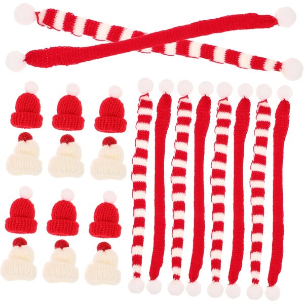 Set 40 pezzi Cappelli e Sciarpe Natalizie per Bambole - Accessori Festivi in Maglia