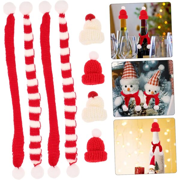 Set mit 40 Weihnachtsmützen und Schals für Puppen – festliche Strickaccessoires