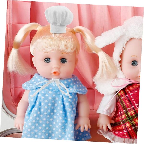 Set 2 Cappelli da Chef Miniatura e Sciarpe per Bambole - Accessori Gioco di Ruolo