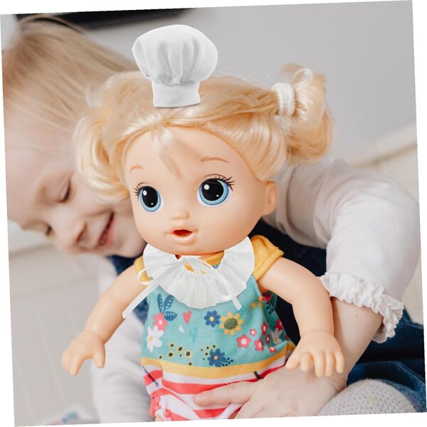 Set 2 Cappelli da Chef Miniatura e Sciarpe per Bambole - Accessori Gioco di Ruolo