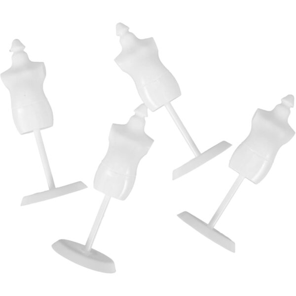 KOMBIUDA Manichini Mini in Plastica Bianca 4pz - Supporti Robusti per Bambole e Abiti