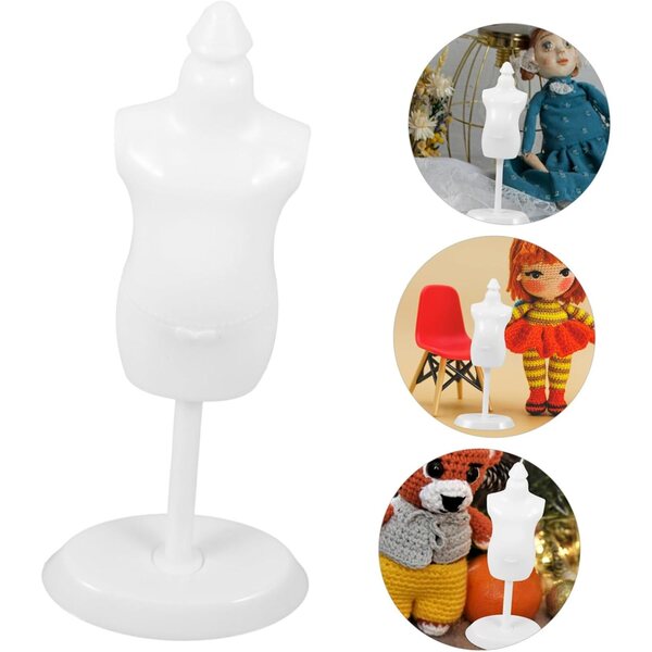 KOMBIUDA Manichini Mini in Plastica Bianca 4pz - Supporti Robusti per Bambole e Abiti