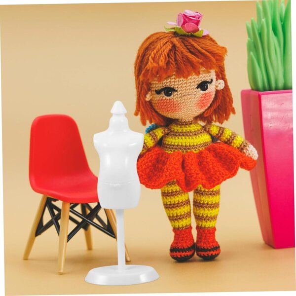 KOMBIUDA Manichini Mini in Plastica Bianca 4pz - Supporti Robusti per Bambole e Abiti