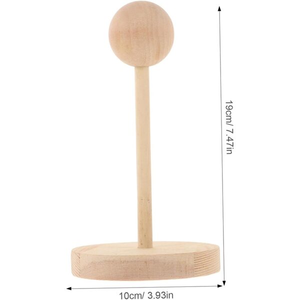 Hemobllo supporto per parrucche BJD in legno con base antiscivolo 19x10x10 cm