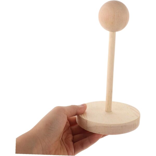 Hemobllo supporto per parrucche BJD in legno con base antiscivolo 19x10x10 cm