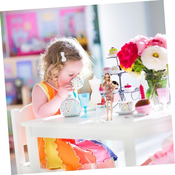 ORFOFE 5 Stück Mini-Schaufensterpuppenständer aus weißem Kunststoff für Puppen und Schmuck