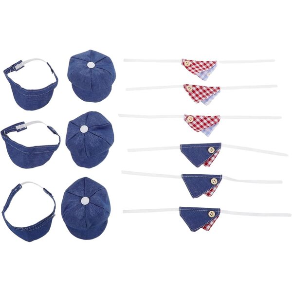 12 Stück Mini-Dreiecksmützen und Schals für Puppen | Modeaccessoires Puppen 10 cm
