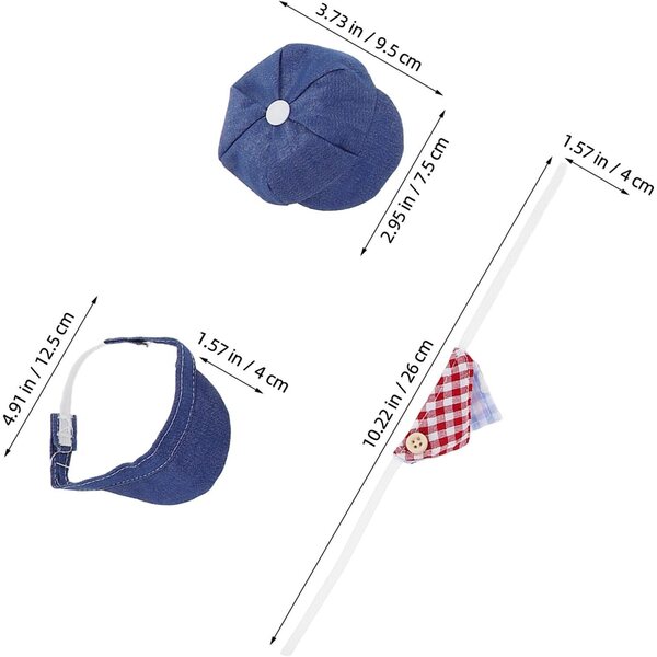 12 Stück Mini-Dreiecksmützen und Schals für Puppen | Modeaccessoires Puppen 10 cm