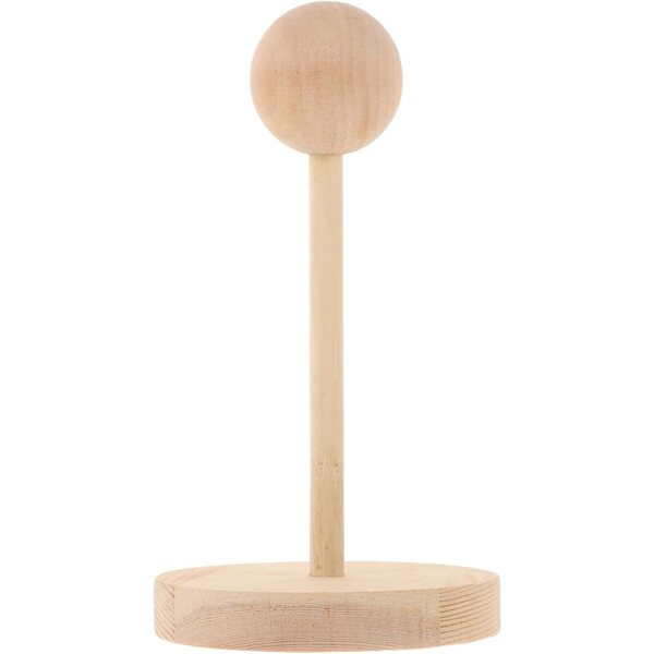 GALPADA Porta Parrucche in Legno per Bambole BJD con Base Antiscivolo Beige