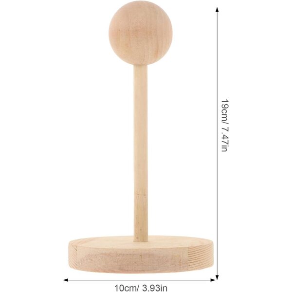 GALPADA Porta Parrucche in Legno per Bambole BJD con Base Antiscivolo Beige