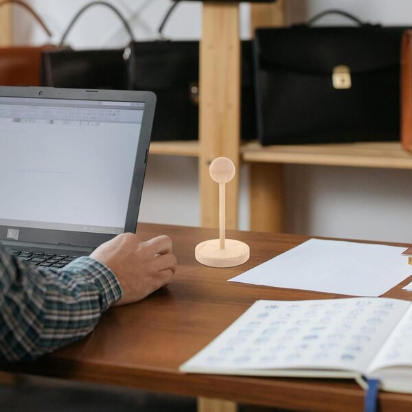 GALPADA Porta Parrucche in Legno per Bambole BJD con Base Antiscivolo Beige