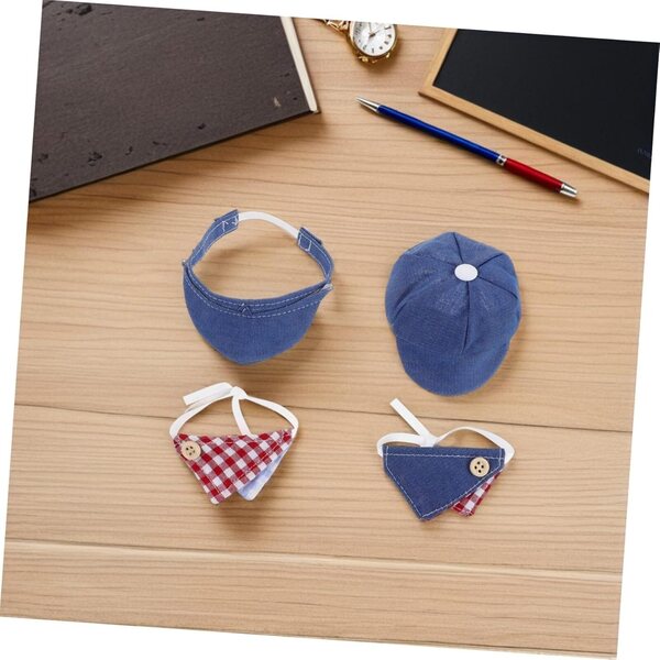 Set mit 12 Mini-Dreiecksschals und Sommermützen für Puppen – kreative Modeaccessoires