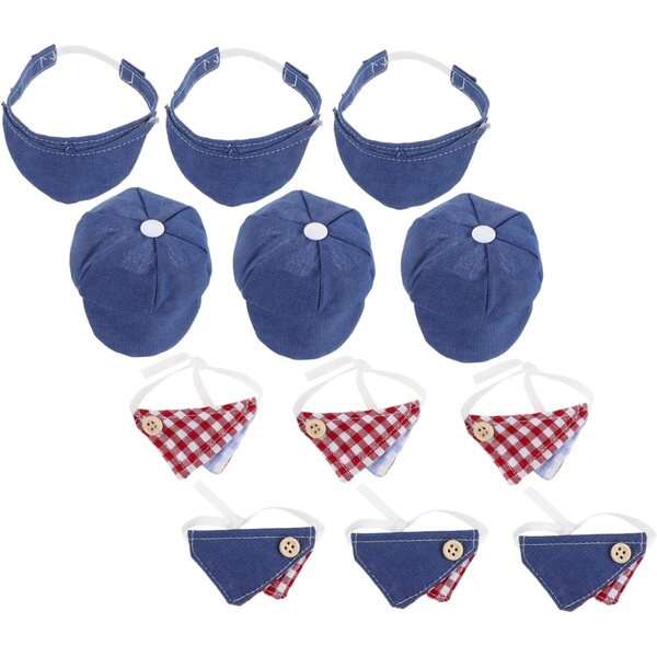 12 Accessori Bambole: Mini Sciarpe Triangolari e Cappellini Multiuso in Tessuto Morbido