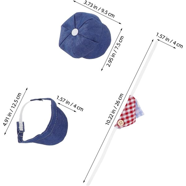 12 Accessori Bambole: Mini Sciarpe Triangolari e Cappellini Multiuso in Tessuto Morbido