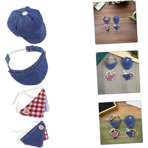 12 Accessori Bambole: Mini Sciarpe Triangolari e Cappellini Multiuso in Tessuto Morbido