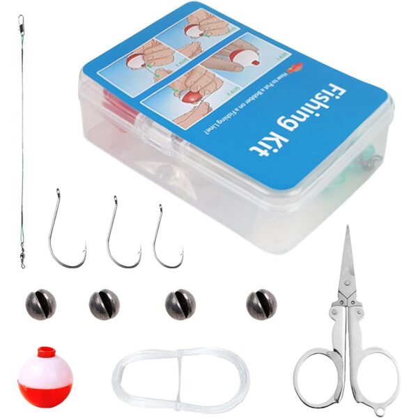 Kit da pesca di sopravvivenza Lnhgh 24 pezzi per lago, fiume, mare e kayak