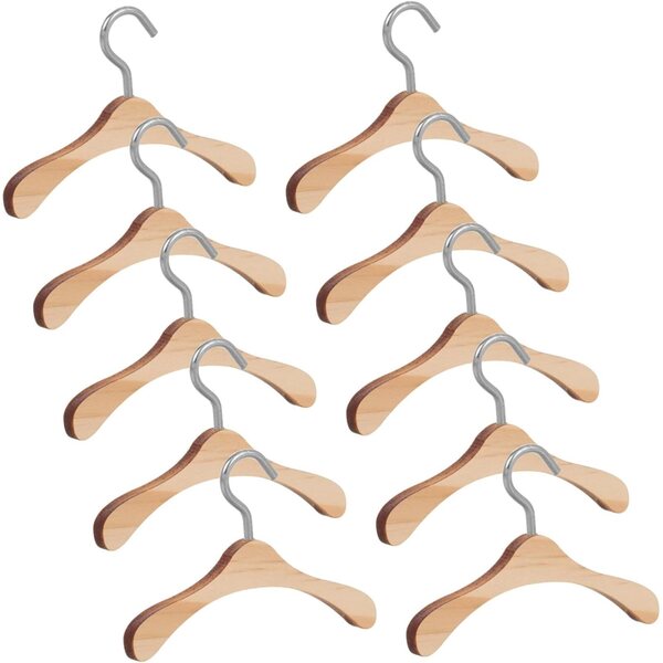 10 Stück Mini-Puppenkleiderbügel aus Holz, kompakte Kleiderbügel für das Puppenhaus