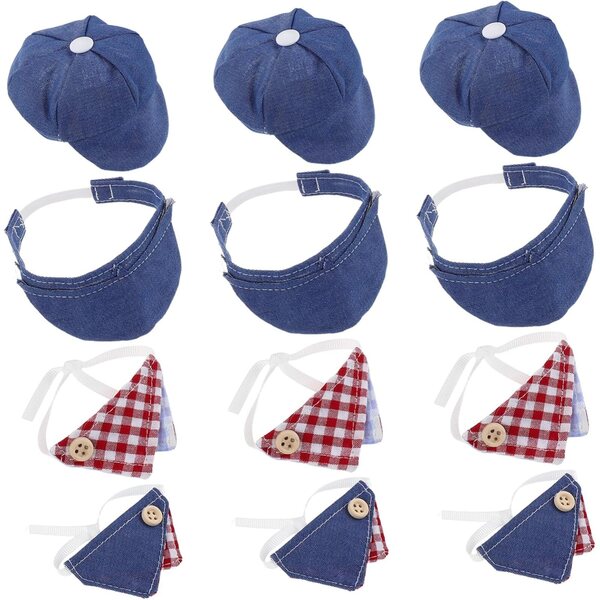 ORFOFE Set 12 Pezzi Cappelli Mini Berretto e Sciarpa Triangolare per Giochi e Feste