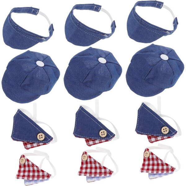 ORFOFE 12 Pezzi Cappellini e Sciarpe Triangolari per Bambole - Accessori Estivi Morbidi e Protettivi