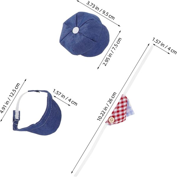 ORFOFE 12 Pezzi Cappellini e Sciarpe Triangolari per Bambole - Accessori Estivi Morbidi e Protettivi