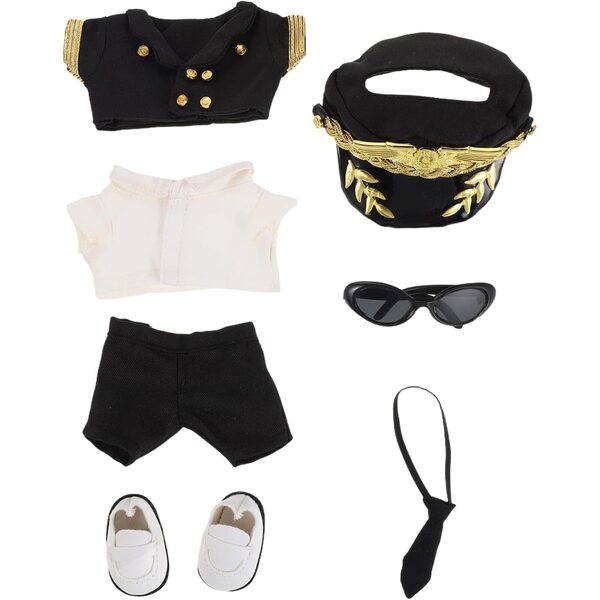 BESPORTBLE Vestito Pilota per Bambola di Peluche con Cappello e Distintivo Accessori Cosplay