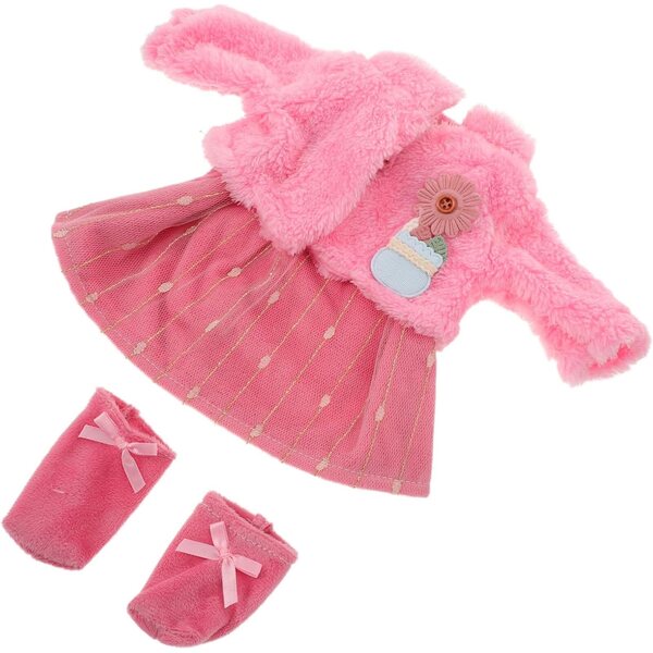 Abbigliamento Bambole Vestito Principessa Rosa con Gonna e Accessori Morbidi e Sicuri