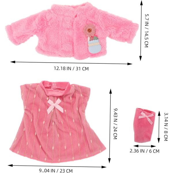Abbigliamento Bambole Vestito Principessa Rosa con Gonna e Accessori Morbidi e Sicuri