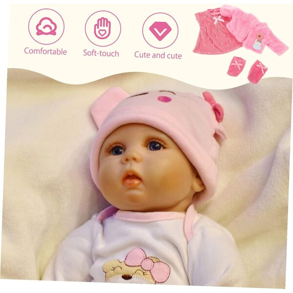 Abbigliamento Bambole Vestito Principessa Rosa con Gonna e Accessori Morbidi e Sicuri